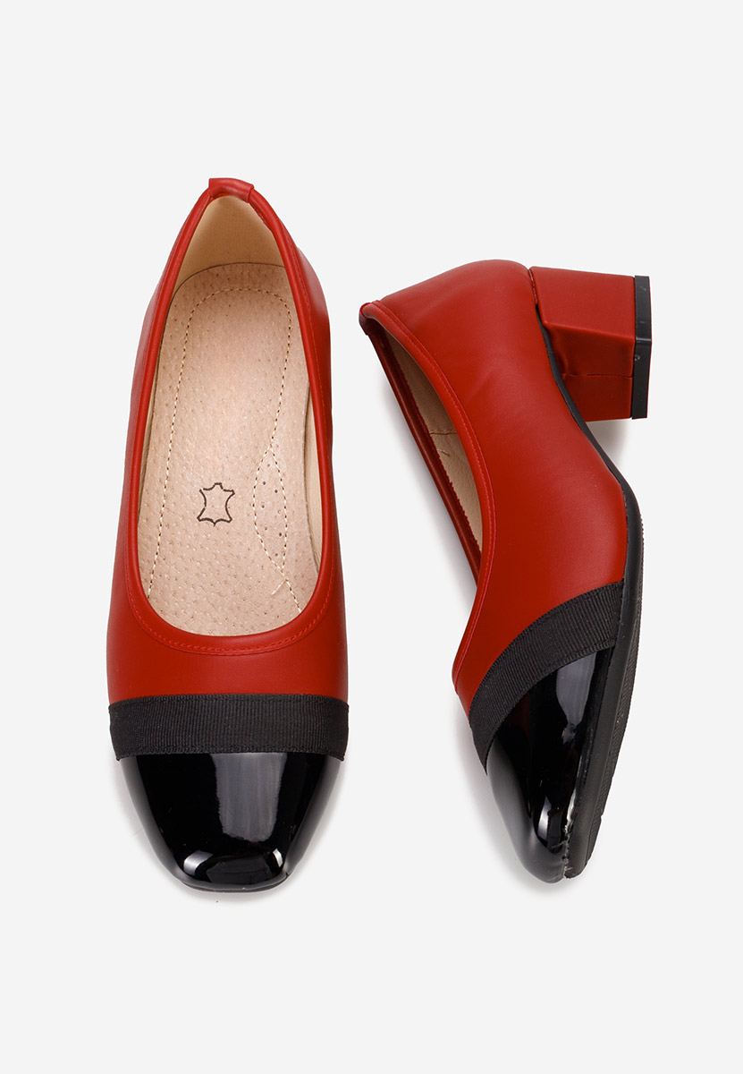 Červené lodičky na nízkom opätku Selea Červené lodičky na nízkom opätku Selea