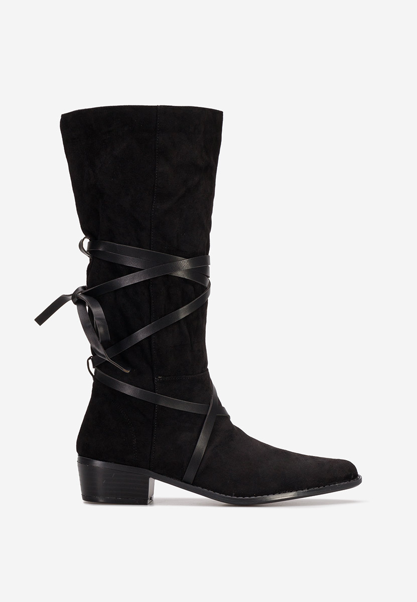 Čierne dámske čižmy bez podpätku Raizza