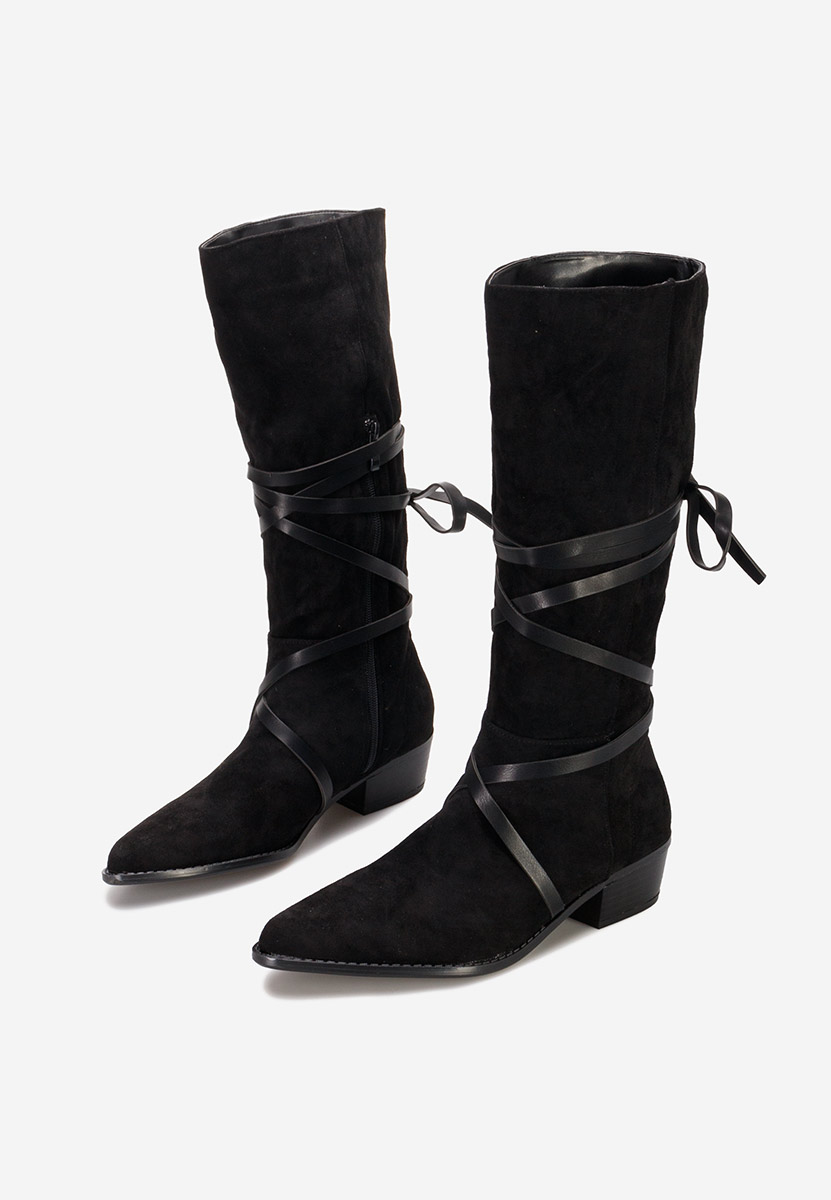 Čierne dámske čižmy bez podpätku Raizza