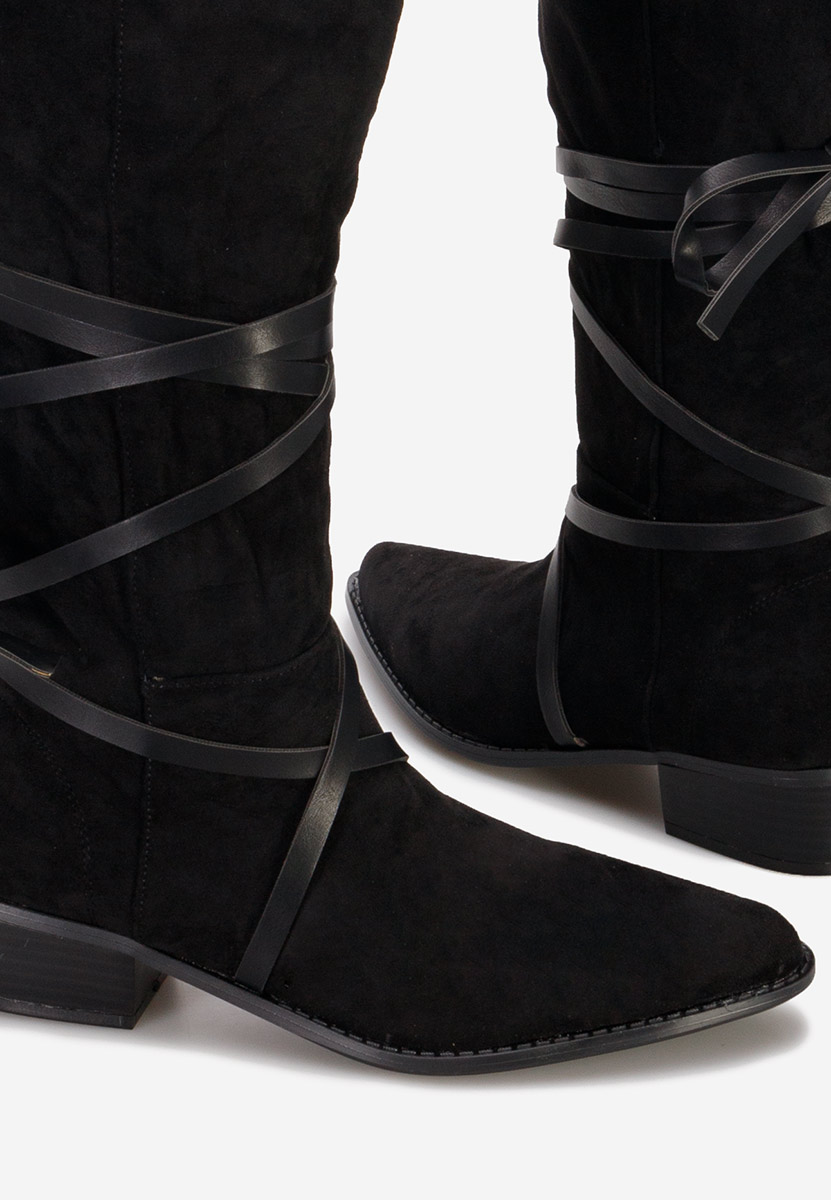 Čierne dámske čižmy bez podpätku Raizza