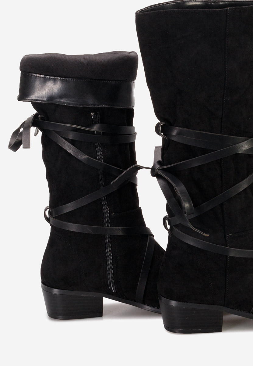 Čierne dámske čižmy bez podpätku Raizza