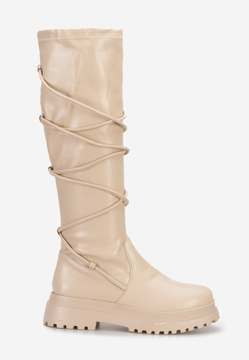 Béžové vysoké čižmy Cazorla