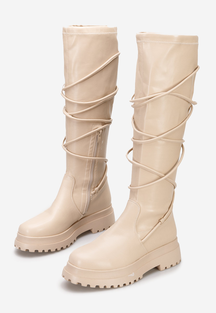 Béžové vysoké čižmy Cazorla