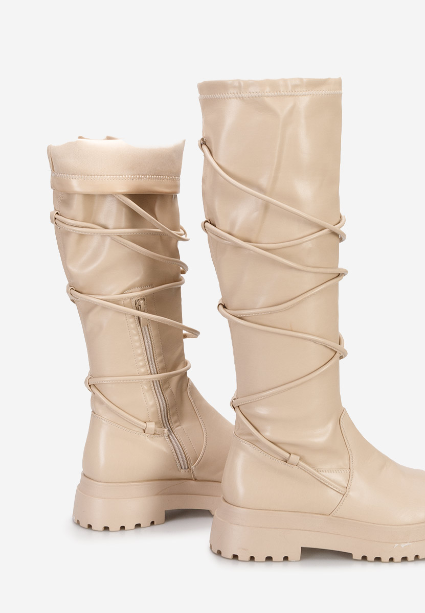 Béžové vysoké čižmy Cazorla