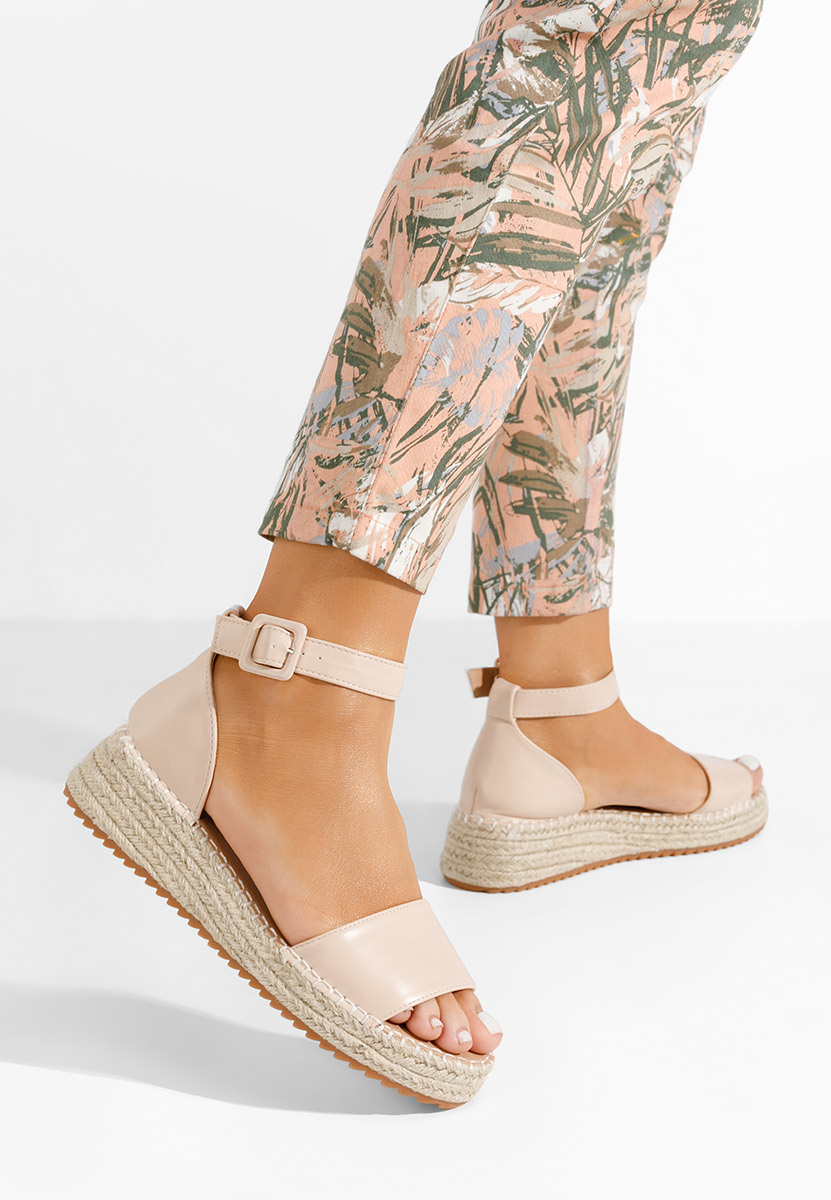 Béžové espadrilky sandale Vicky