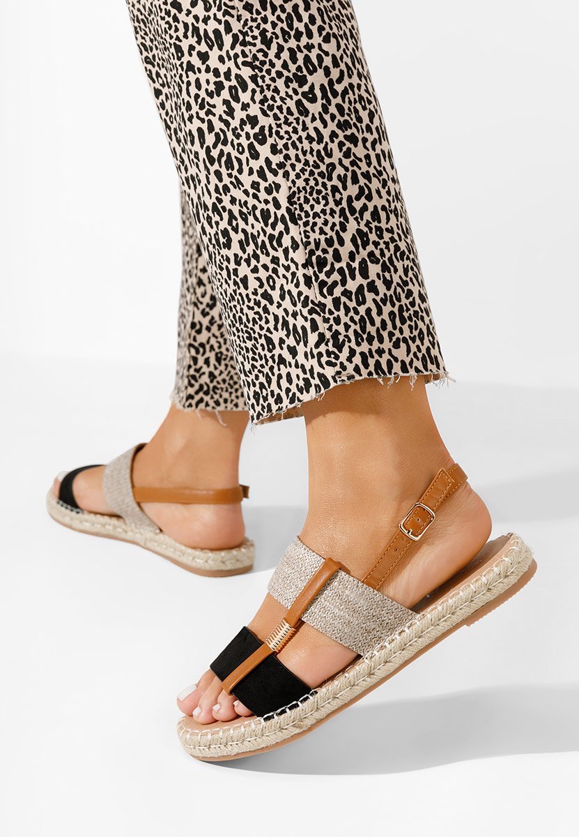 Čierne espadrilky sandale Emillya
