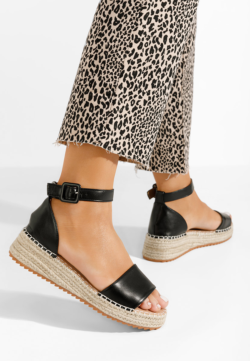 Čierne espadrilky sandale Vicky