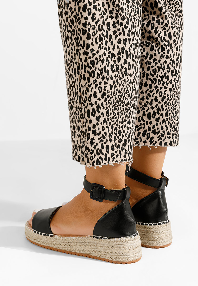 Čierne espadrilky sandale Vicky