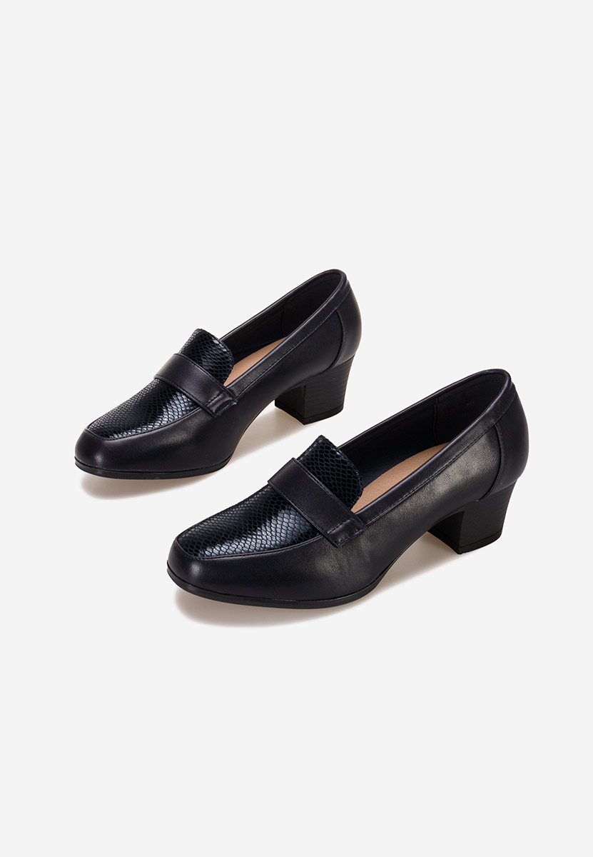 Tmavomdoré mokasíny na opätku Elidera