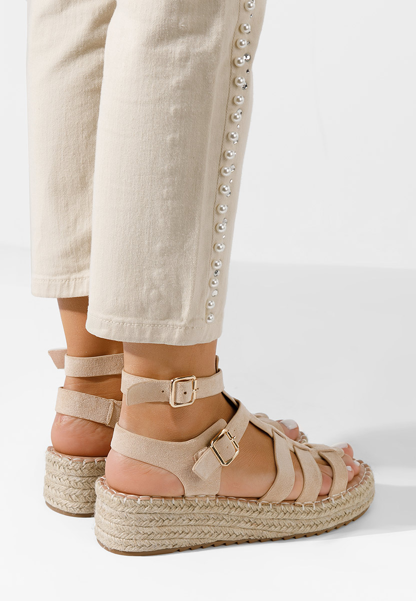 Béžové espadrilky sandale Sanjana