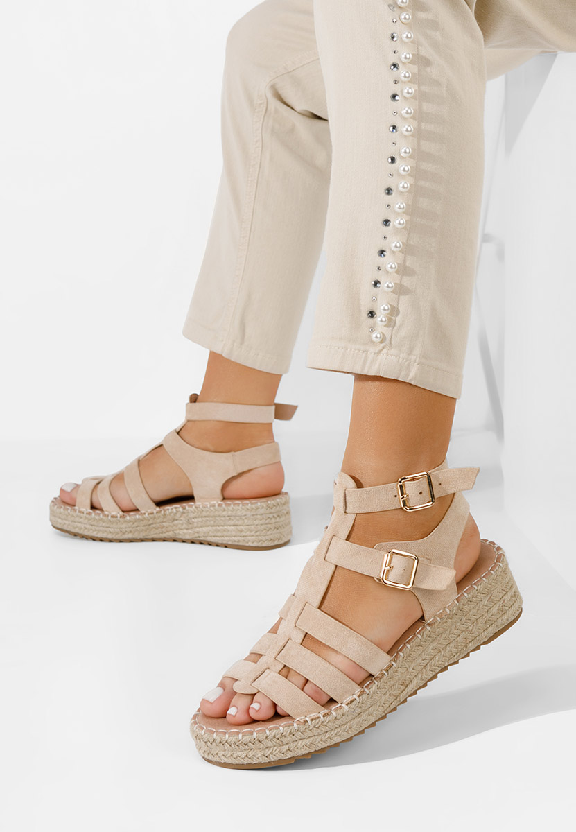 Béžové espadrilky sandale Sanjana