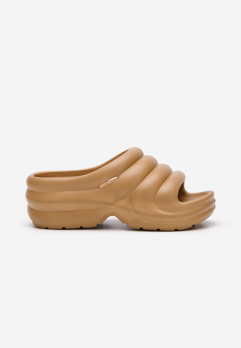 Khaki šlapky na platforme Gemma