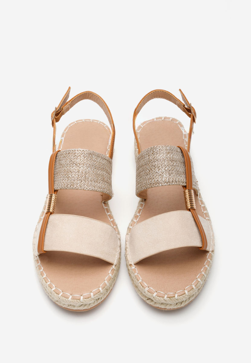 Béžové espadrilky sandale Emillya
