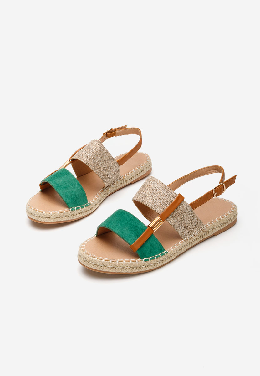 Zelené espadrilky sandale Emillya