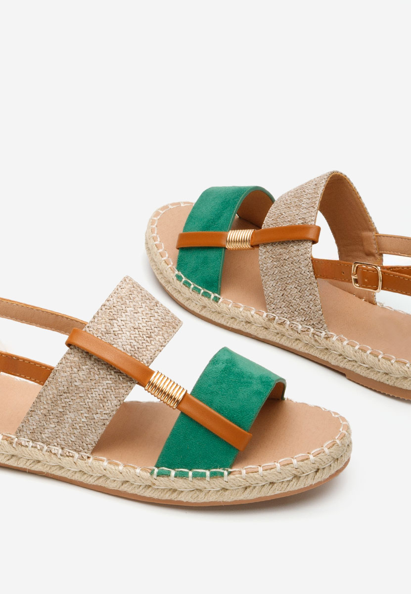 Zelené espadrilky sandale Emillya