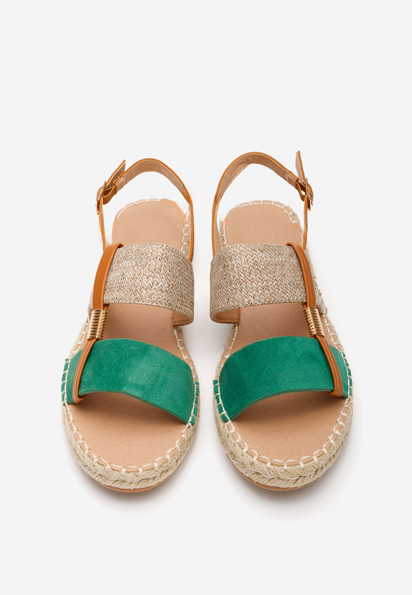 Zelené espadrilky sandale Emillya