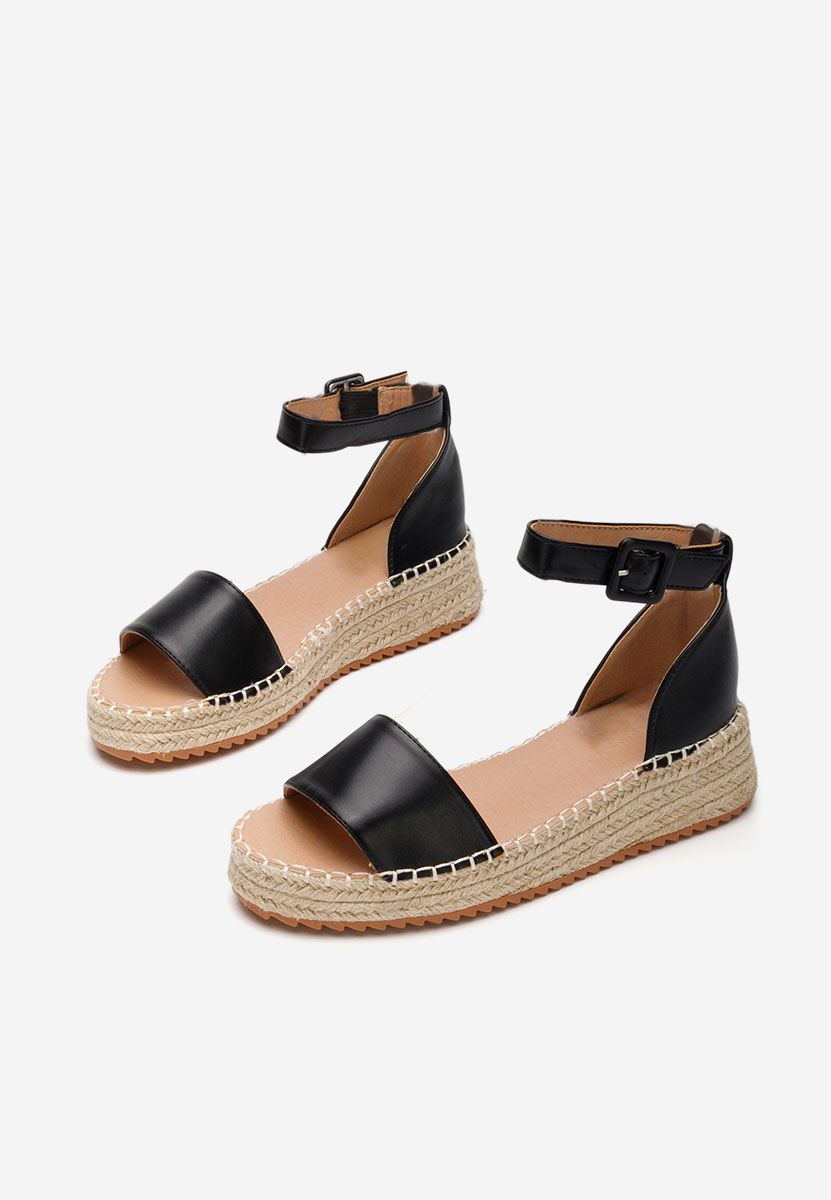 Čierne espadrilky sandale Vicky
