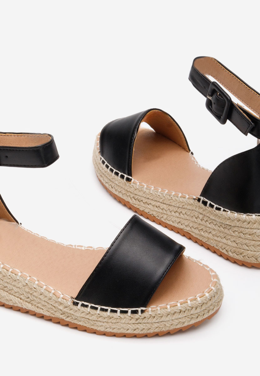 Čierne espadrilky sandale Vicky
