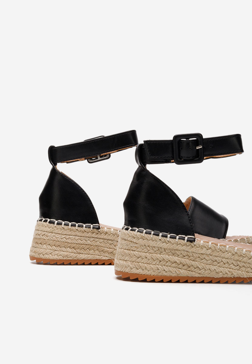 Čierne espadrilky sandale Vicky