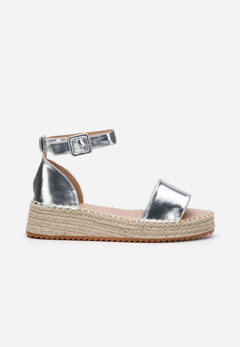 Strieborné espadrilky sandale Vicky
