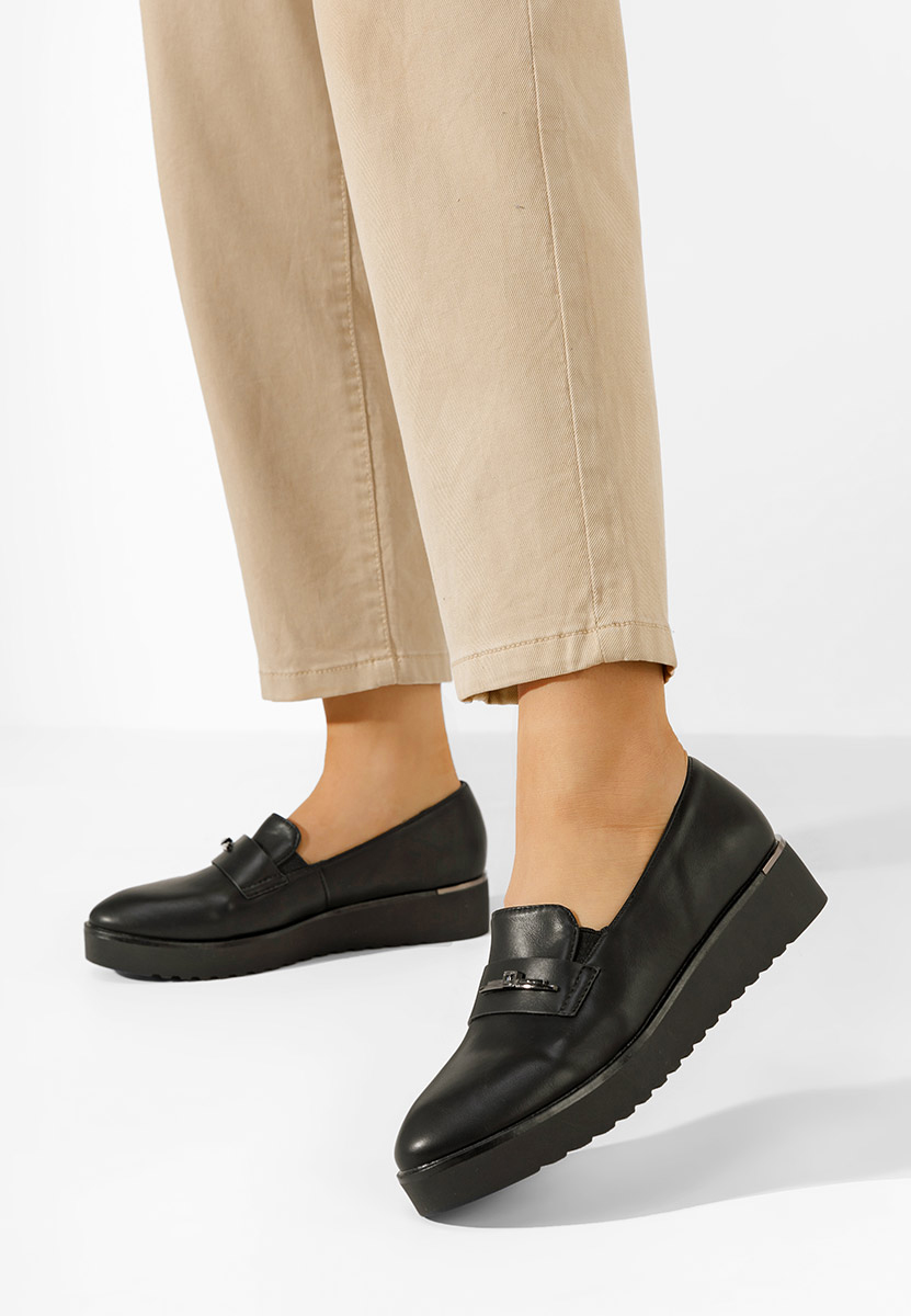 Čierne dámske poltopánky Caterina