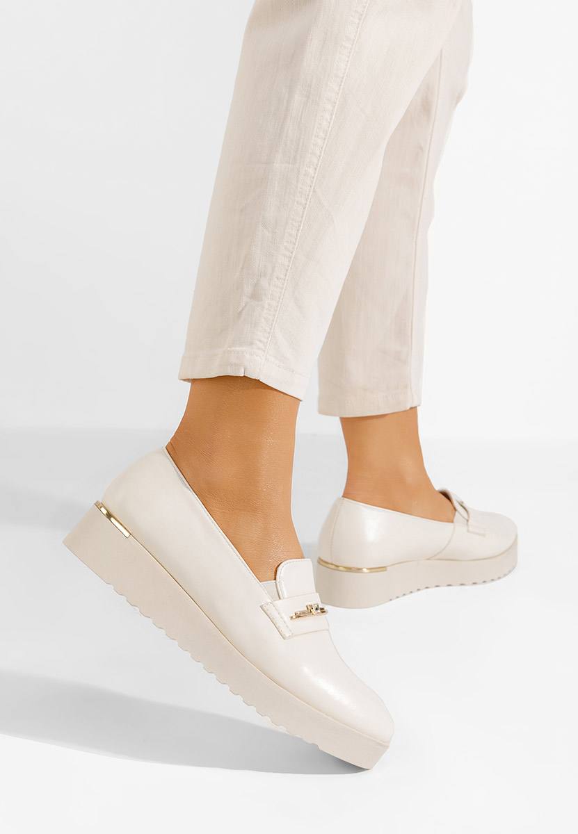 Béžové dámske poltopánky Caterina