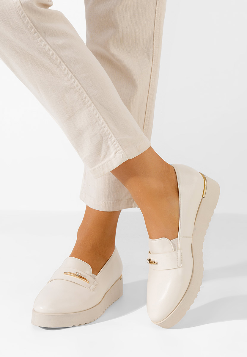 Béžové dámske poltopánky Caterina