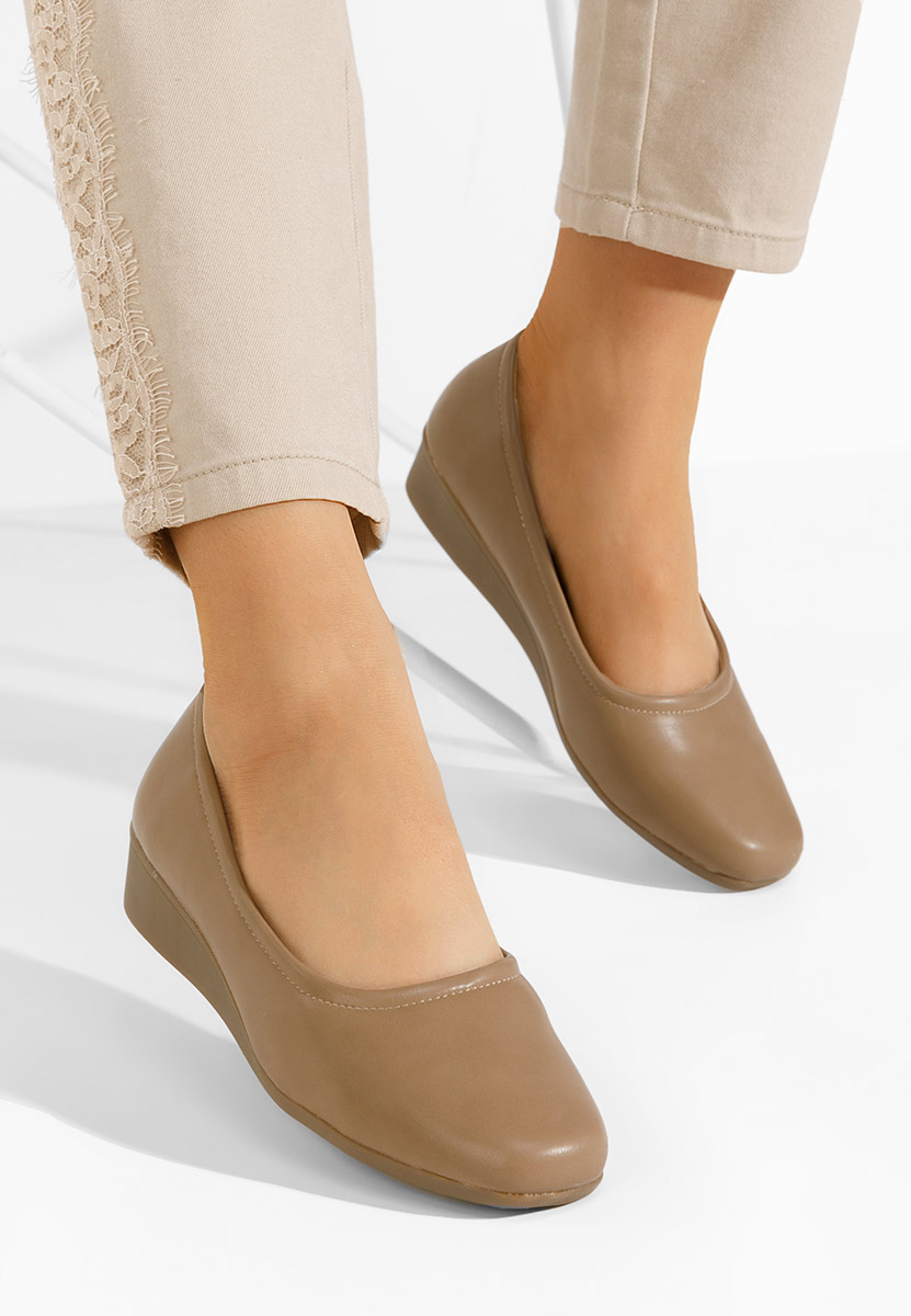 E-shop Khaki balerínky na platforme Belimia