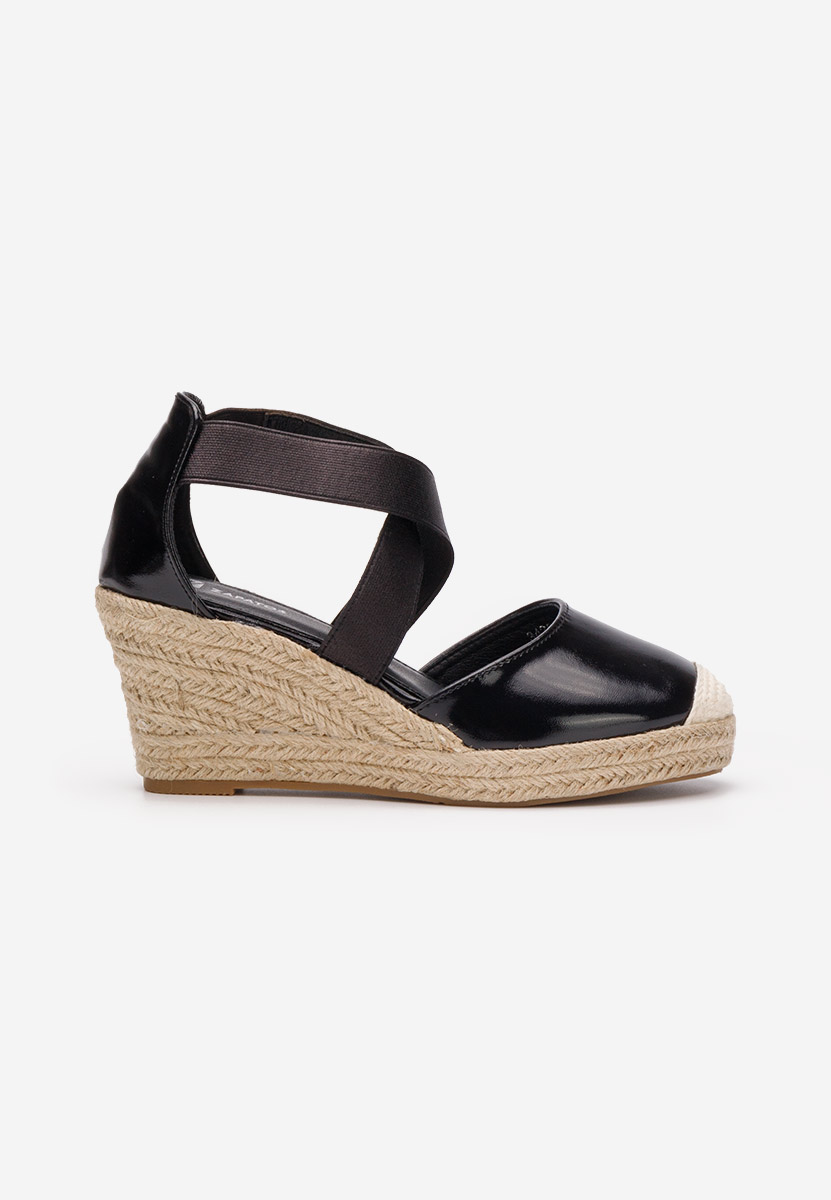 Čierne espadrilky na platforme sandale Rosaria