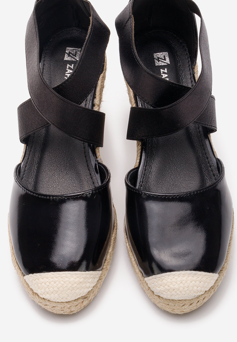 Čierne espadrilky na platforme sandale Rosaria