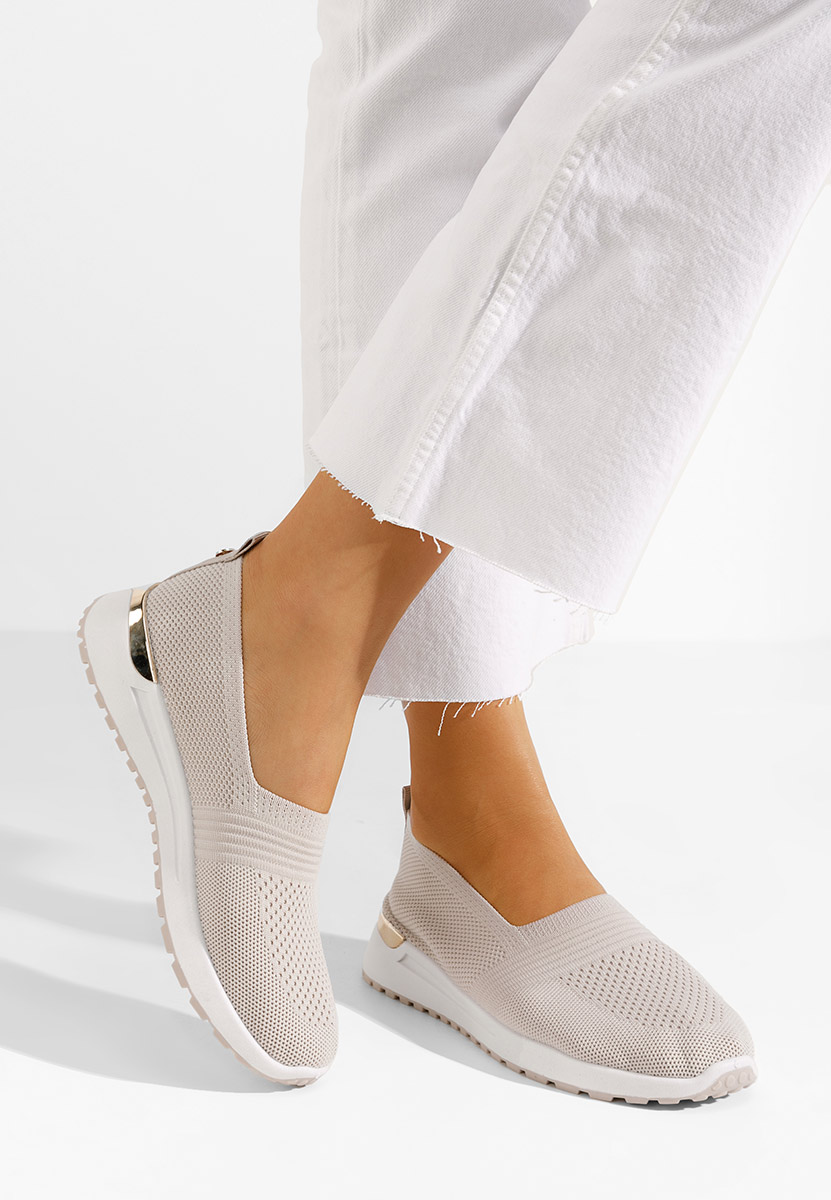 Béžové slip on tenisky damske Antrea