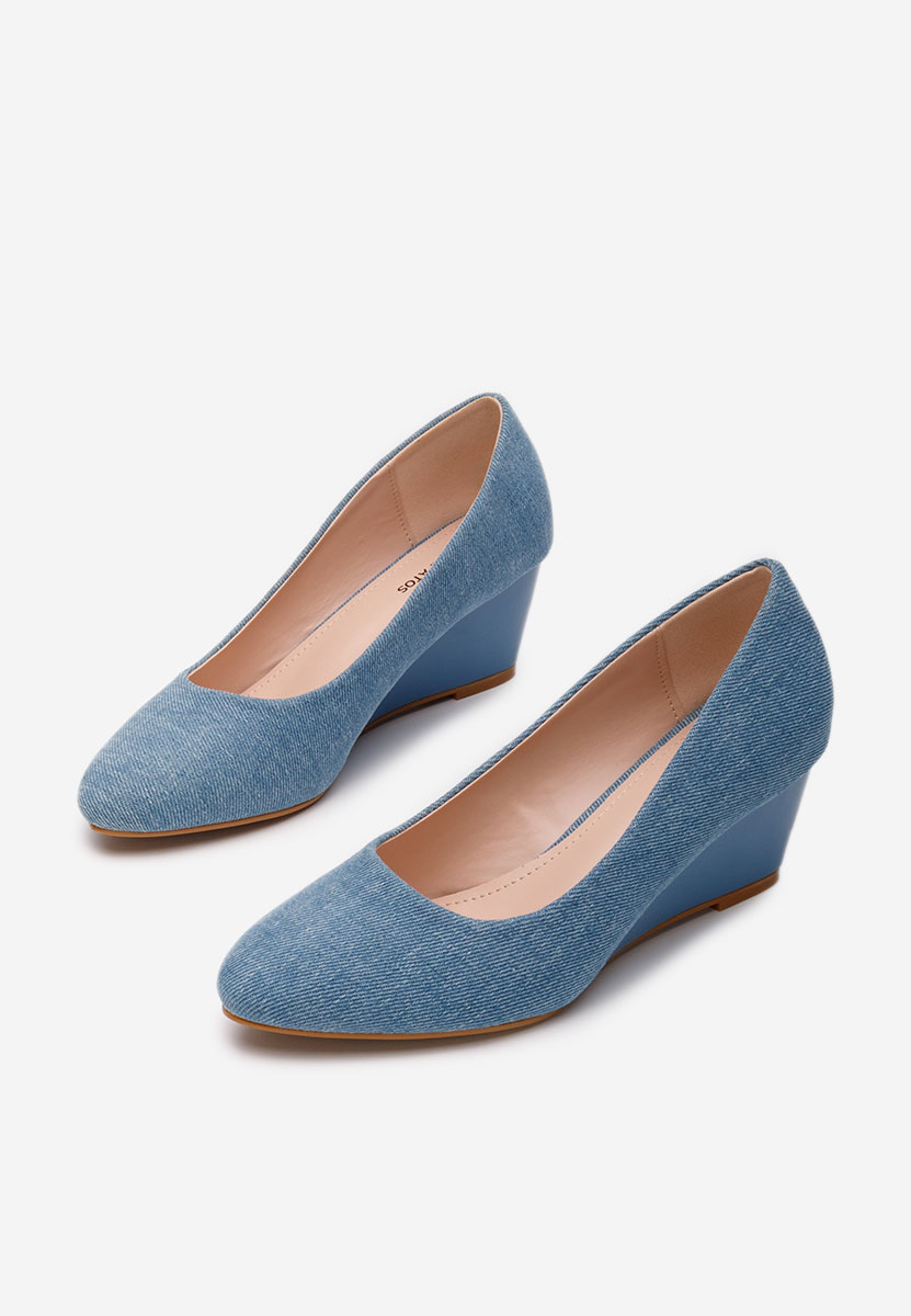 Denim lodičky na platforme Cutiara