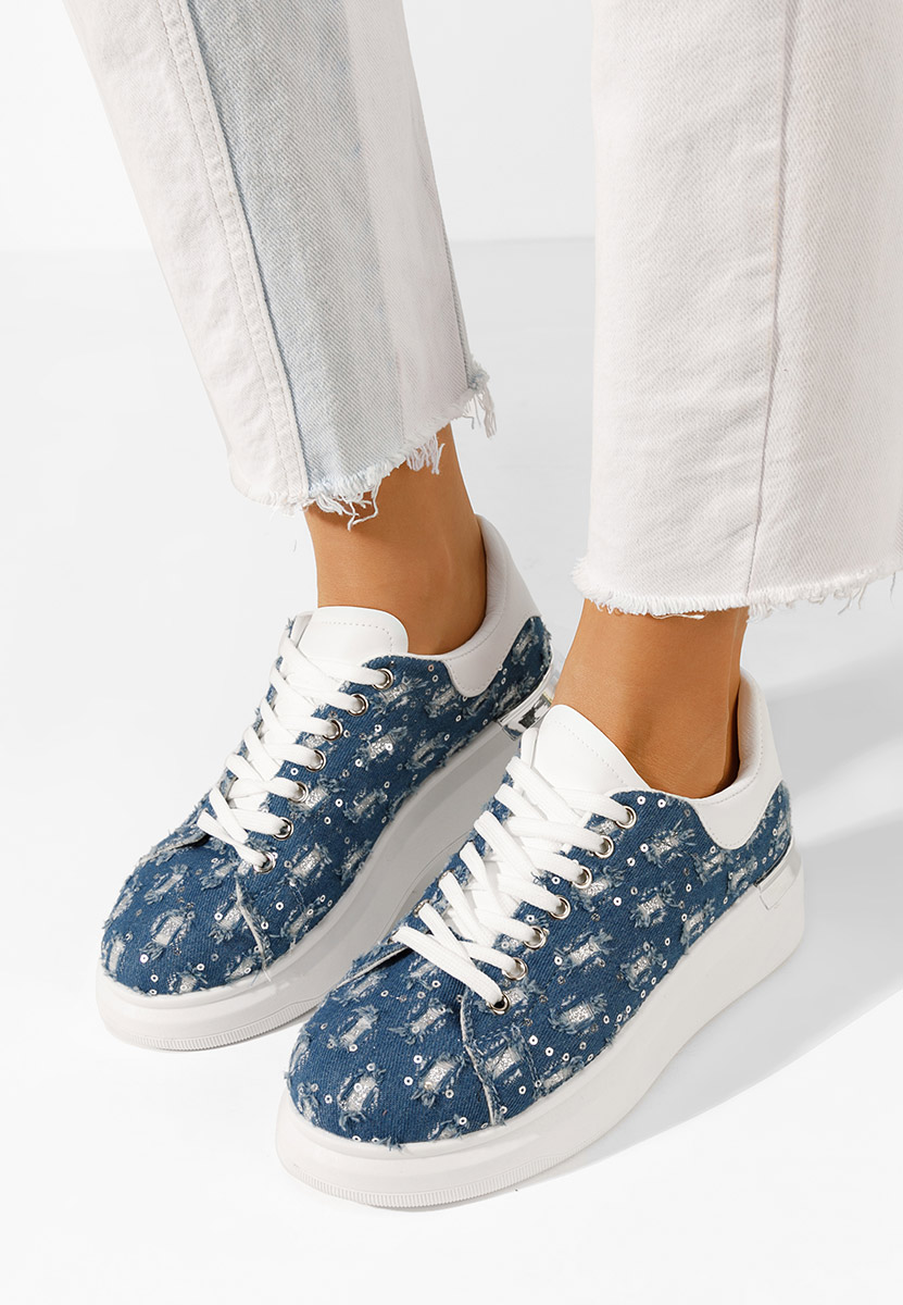 Denim tenisky na platforme Tanida