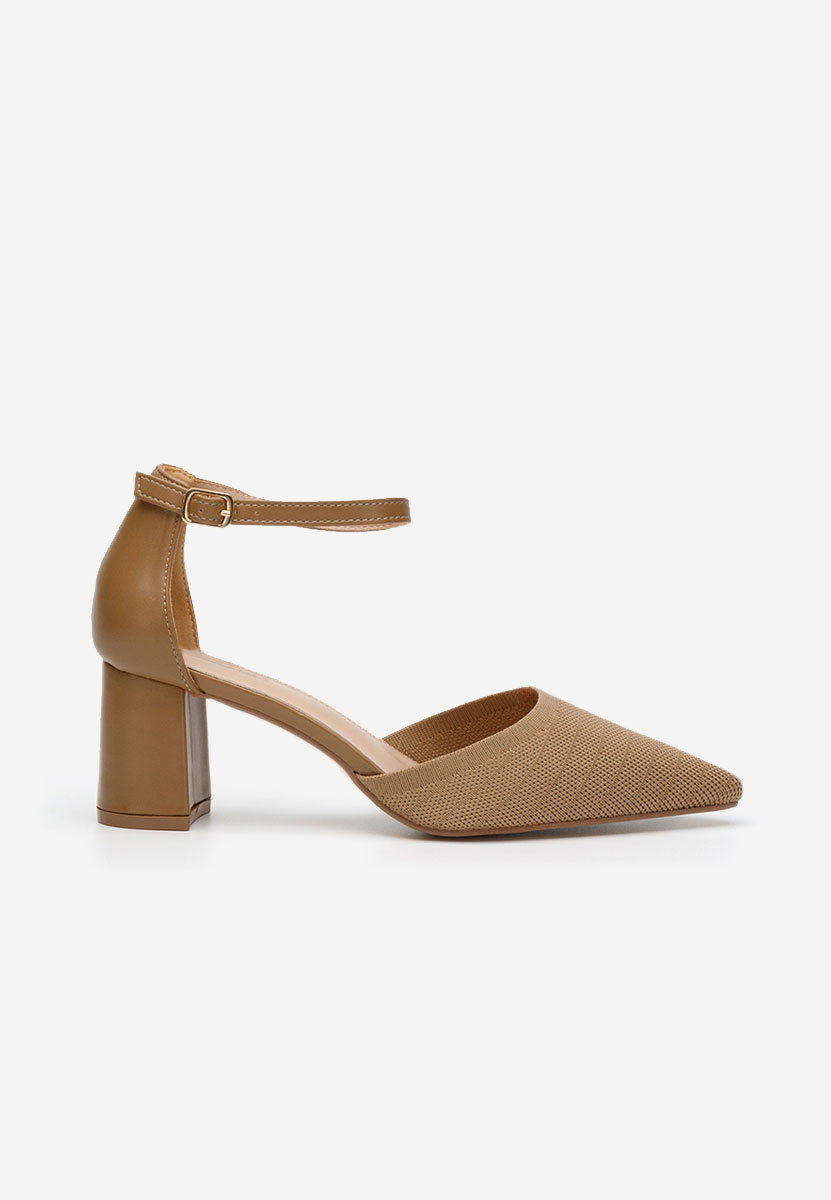 Khaki lodičky na hrubom opätku Silvena