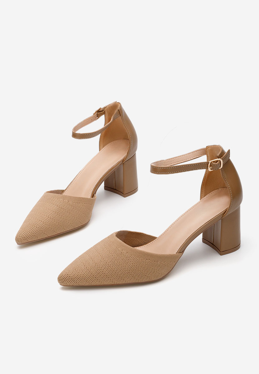 Khaki lodičky na hrubom opätku Silvena