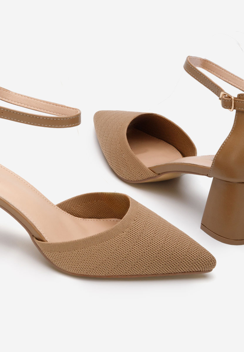 Khaki lodičky na hrubom opätku Silvena