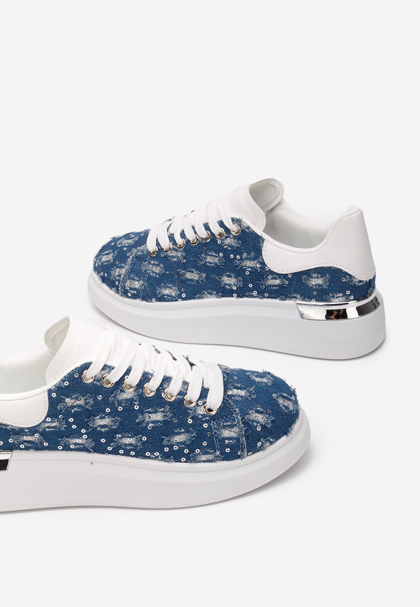 Denim tenisky na platforme Tanida