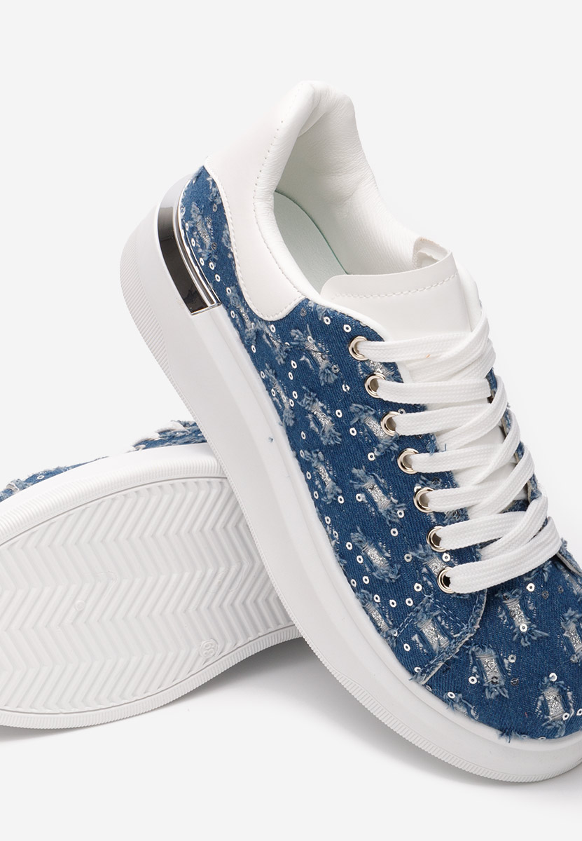 Denim tenisky na platforme Tanida