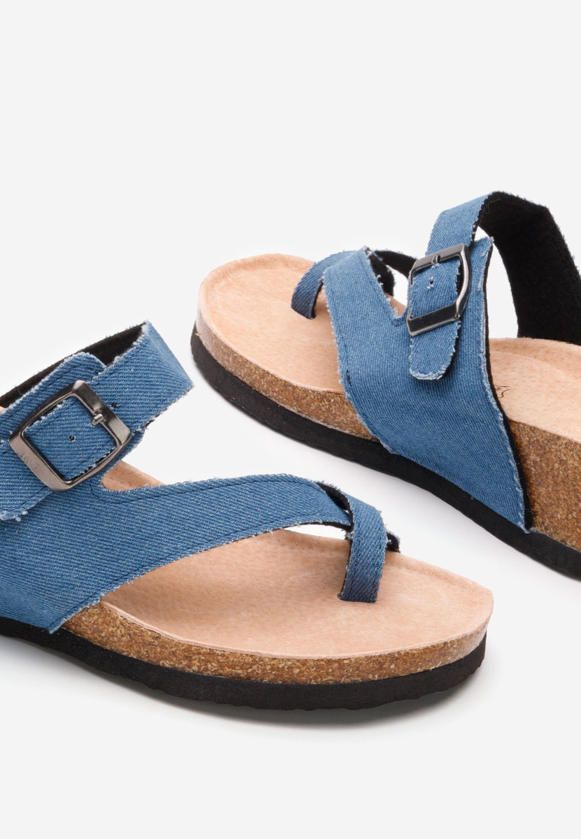Denim dámske šlapky na platforme Wandana V3