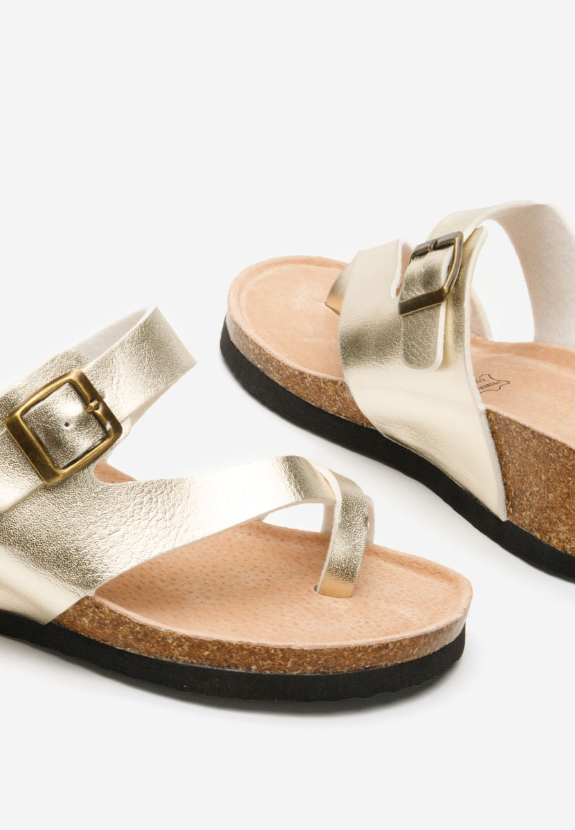 Zlaté dámske šlapky na platforme Wandana V3