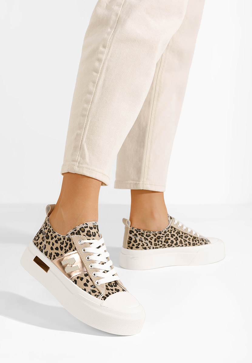 Leopardie tenisky na platforme Kelia