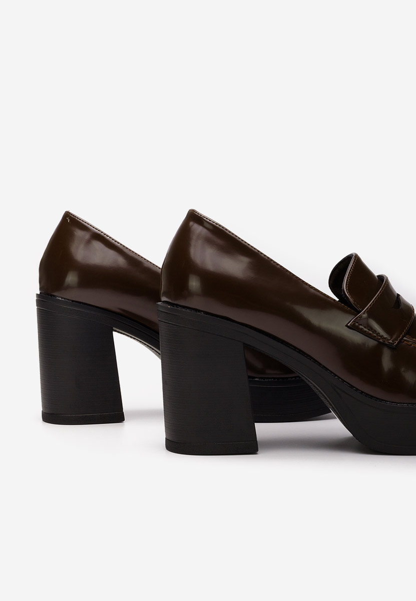 Hnedé mokasíny na opätku Meilani