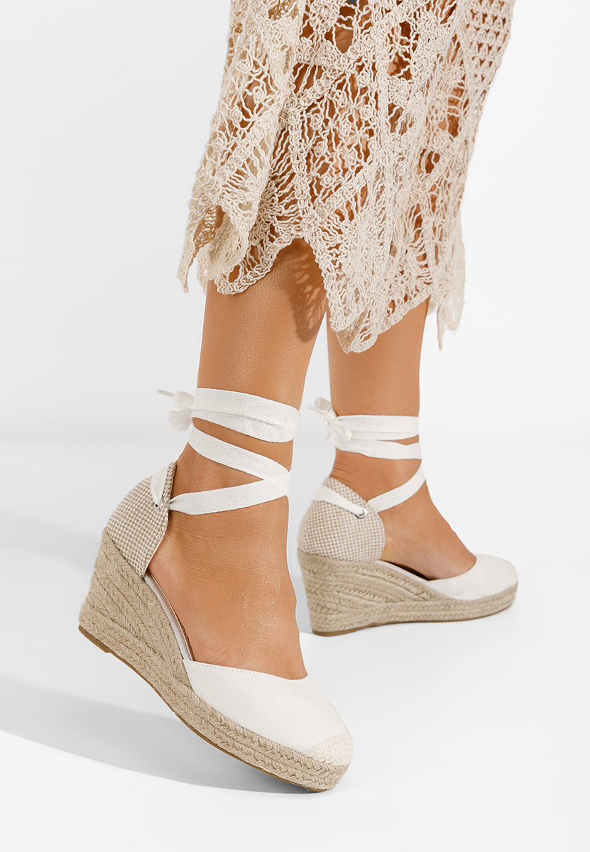 Biele espadrilky na platforme sandale Vilena V2