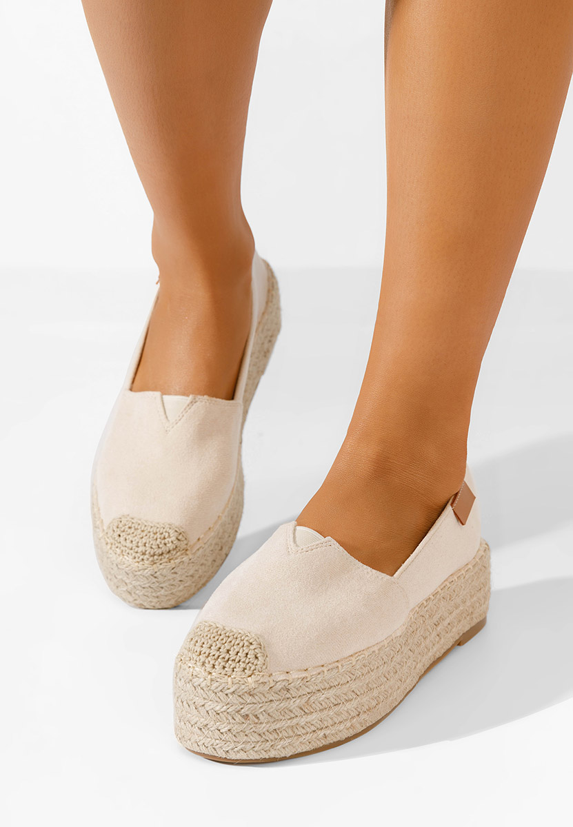 Béžové espadrilky na platforme Laguna