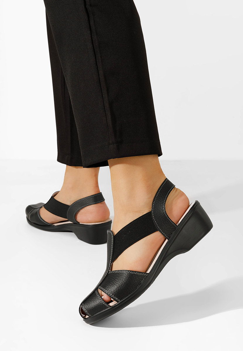 Čierne sandale na nizkom opatku Melona V4