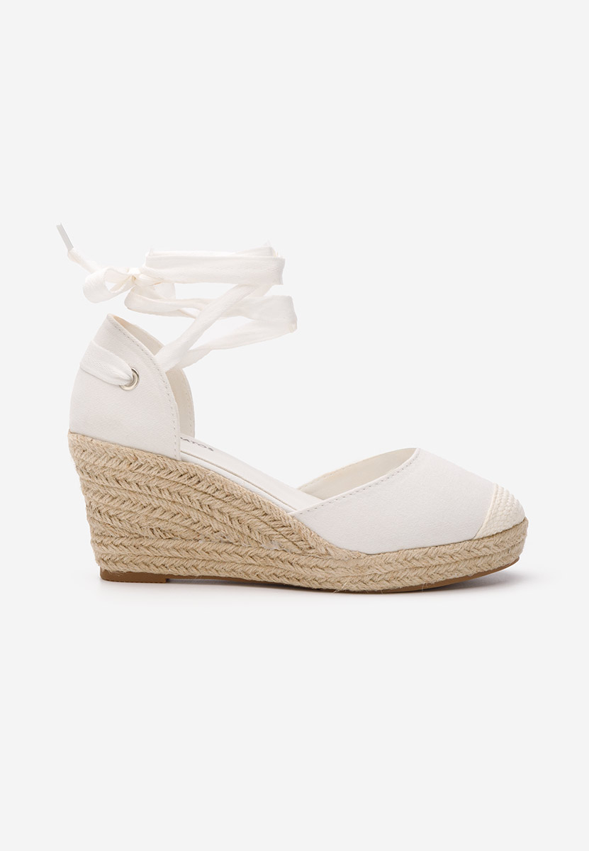 Biele espadrilky na platforme sandale Vilena
