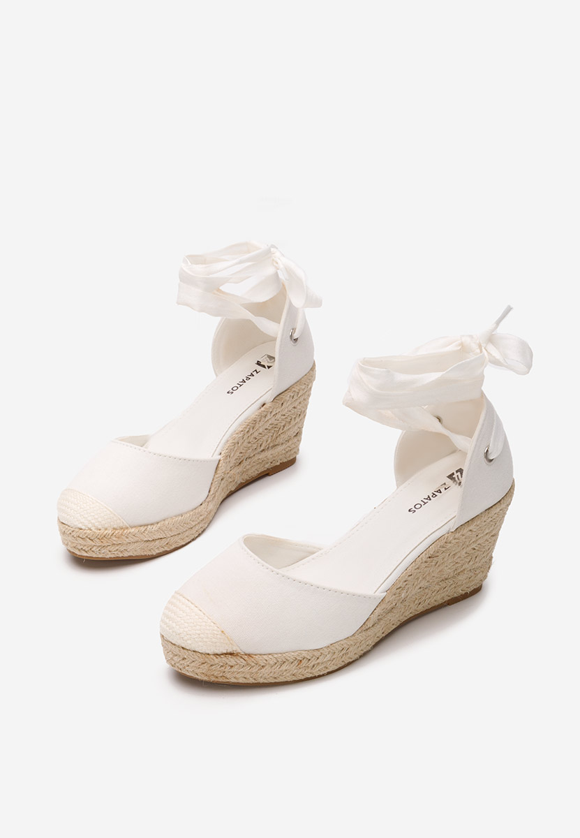 Biele espadrilky na platforme sandale Vilena
