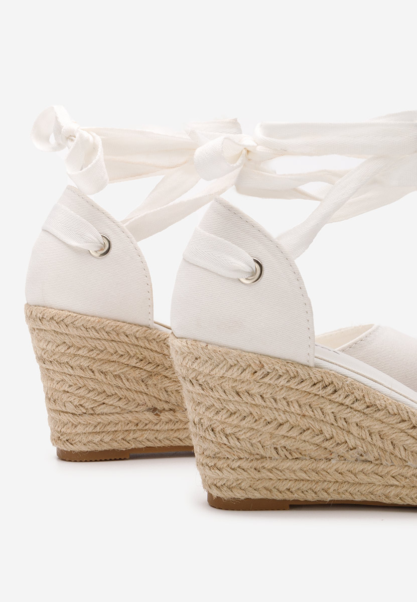 Biele espadrilky na platforme sandale Vilena