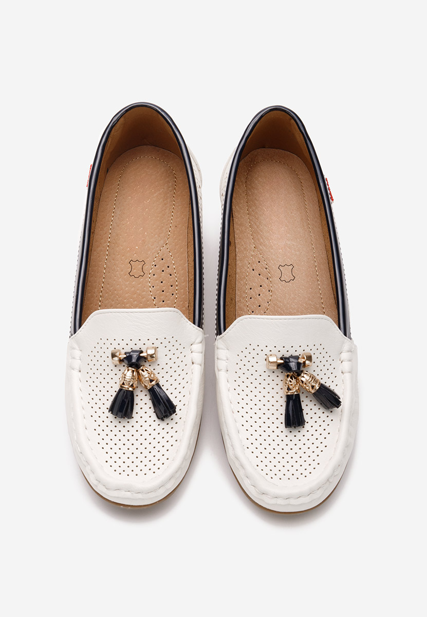 Biele dámske mokasíny na platforme Evomela