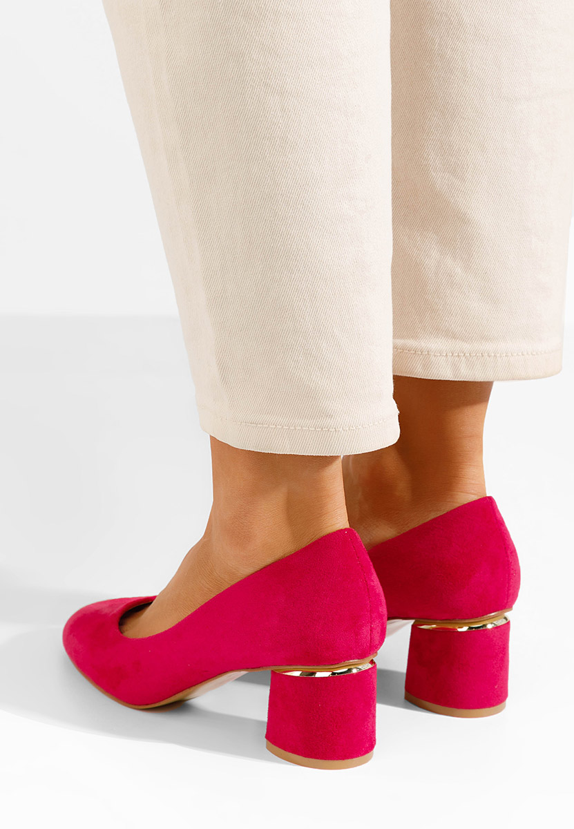 Fuchsiové lodičky na hrubom opätku Cabrilia